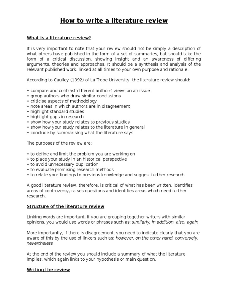 How To Write A Literature Review PDF Literature Review Thesis