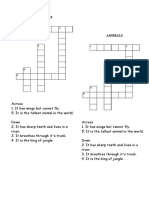 Crossword Puzzle Safari Animals