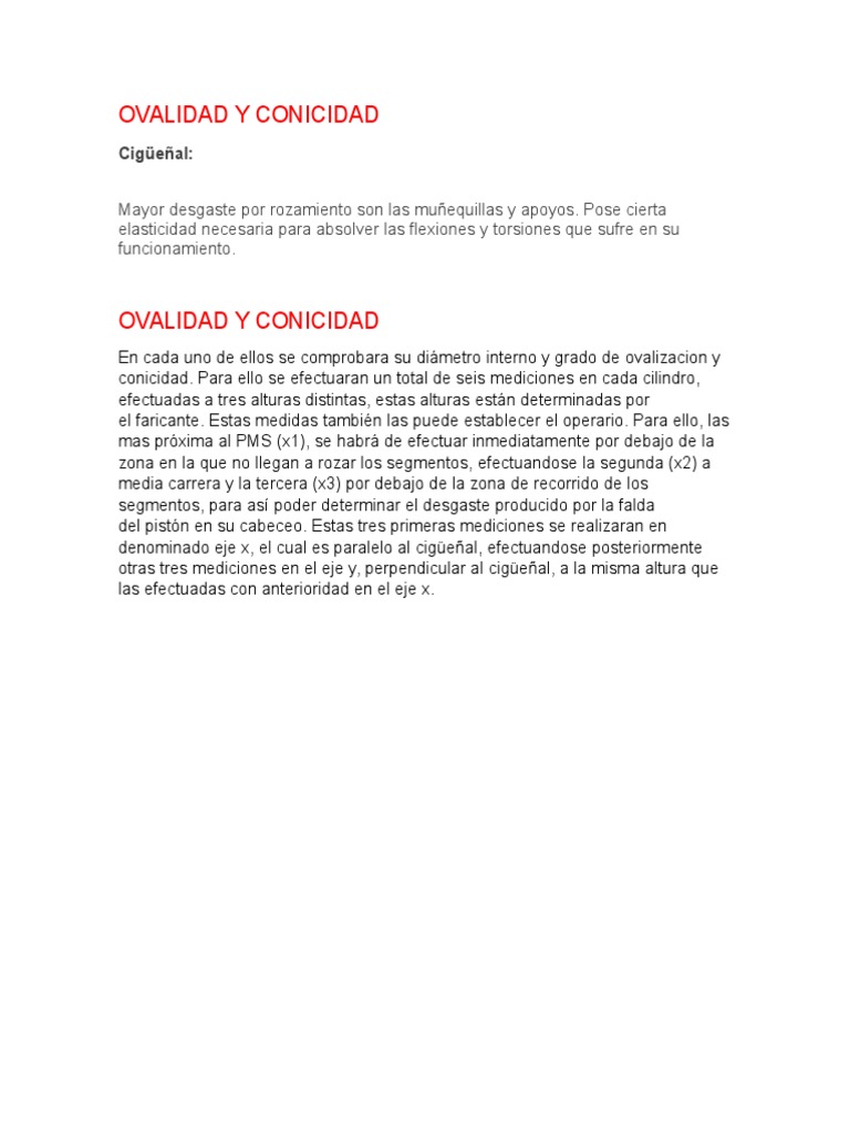 Ovalidad y Conicidad | PDF