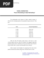 MBA Project Report On Rural Marketing 1