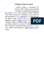 Speed of A DC Motor DC Generator Voltage Motor-Generator Set Speed Control of DC Motor