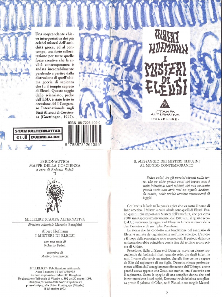 Hofmann Albert - I Misteri Di Eleusi | PDF