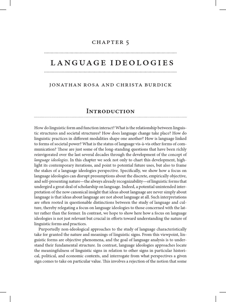 Language Ideologies | PDF | Ideologies | Linguistics
