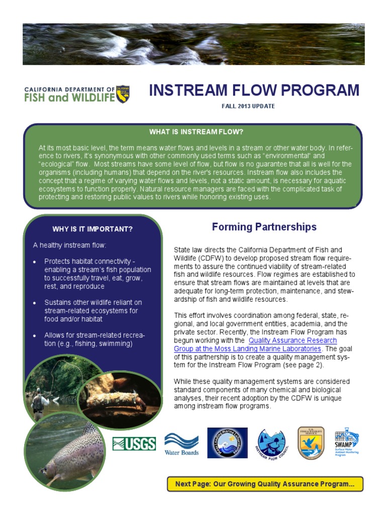 2013 Instream Flow Program Pdf Stream Habitat