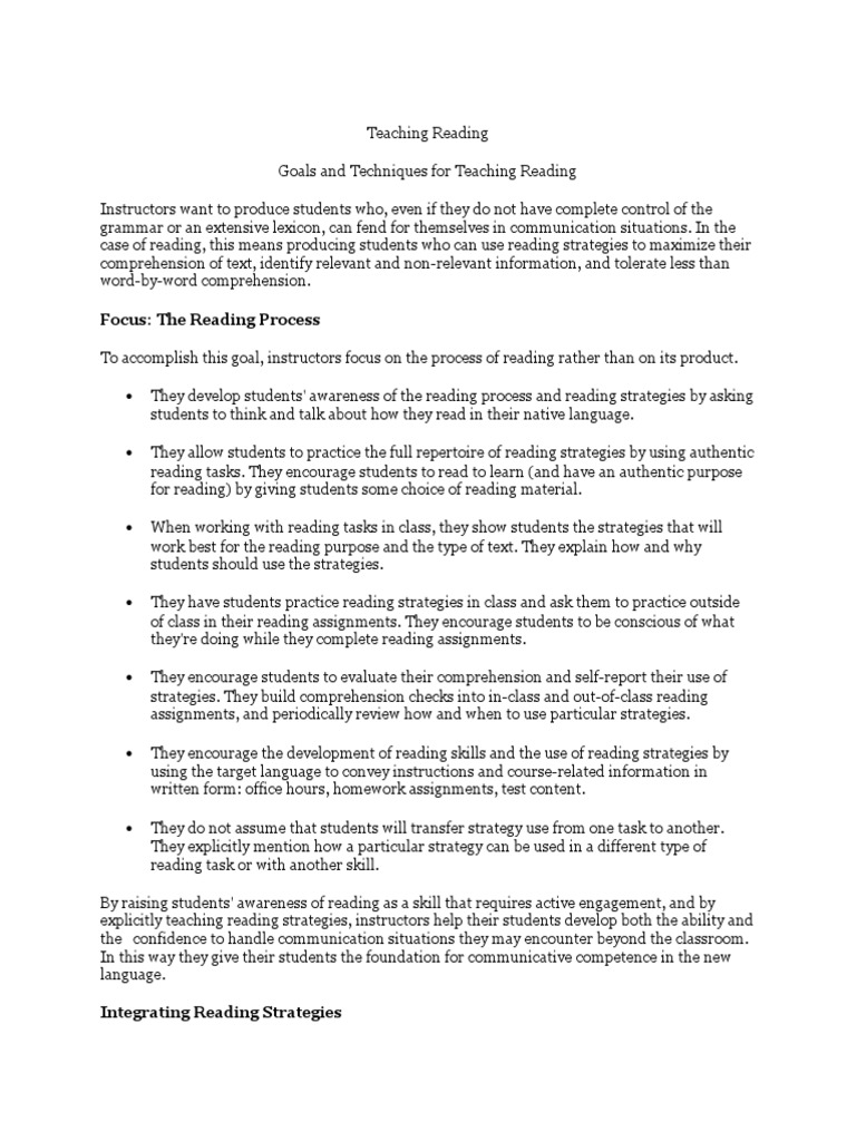 Focus: The Reading Process | PDF | Phonics | Reading Comprehension