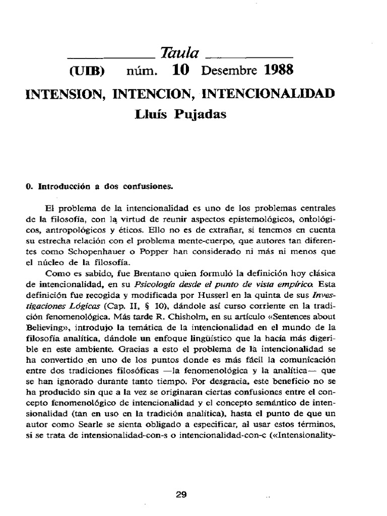 Intensión, Intención, Intencionalidad PDF | PDF | Filosofía | Estudios ...