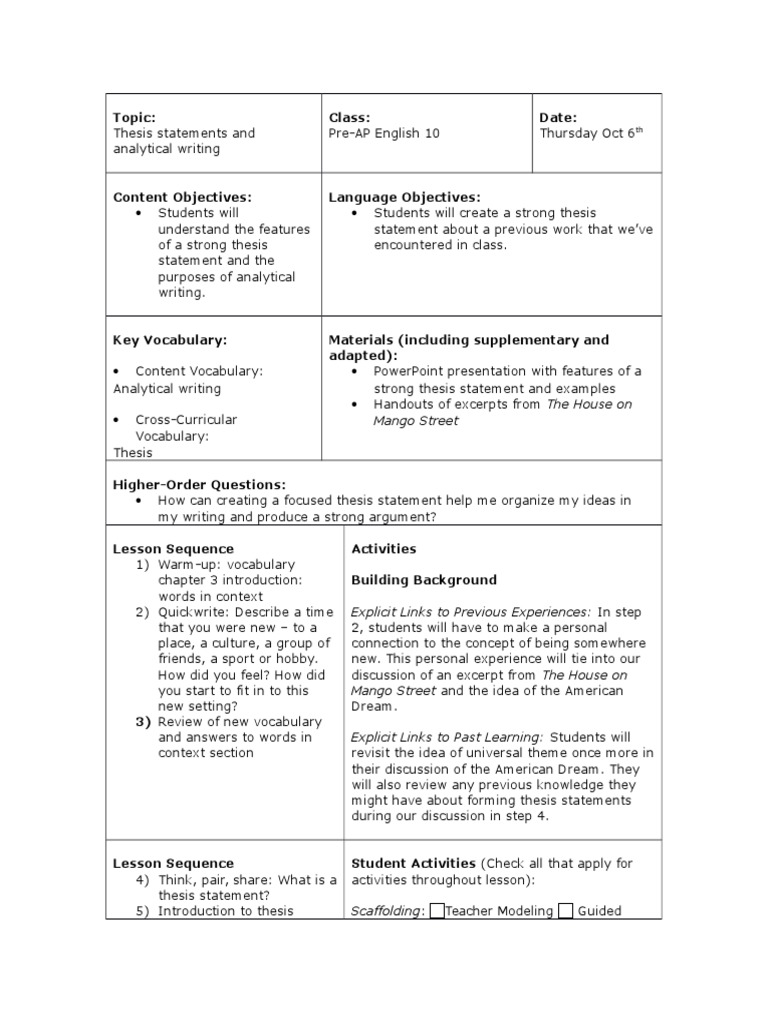 Thesis statement in essay picture