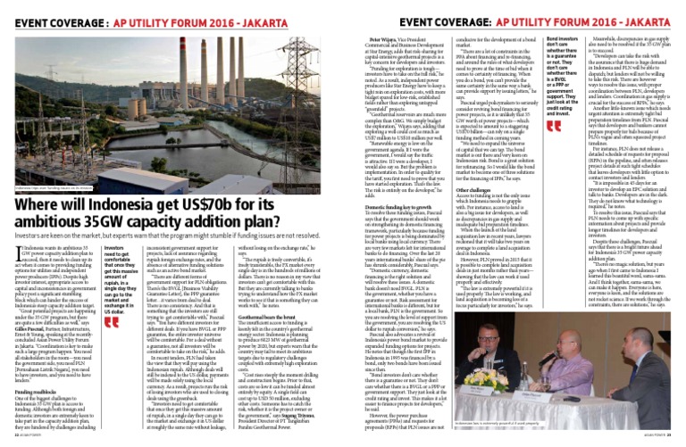 Indonesia's 35 GW Program Bonds (Finance) Investor
