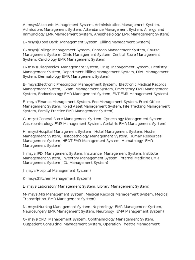 Comprehensive MSYS Overview | PDF | Electronic Health Record | Patient