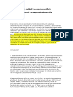 La Constitución Subjetiva en Psicoanálisis