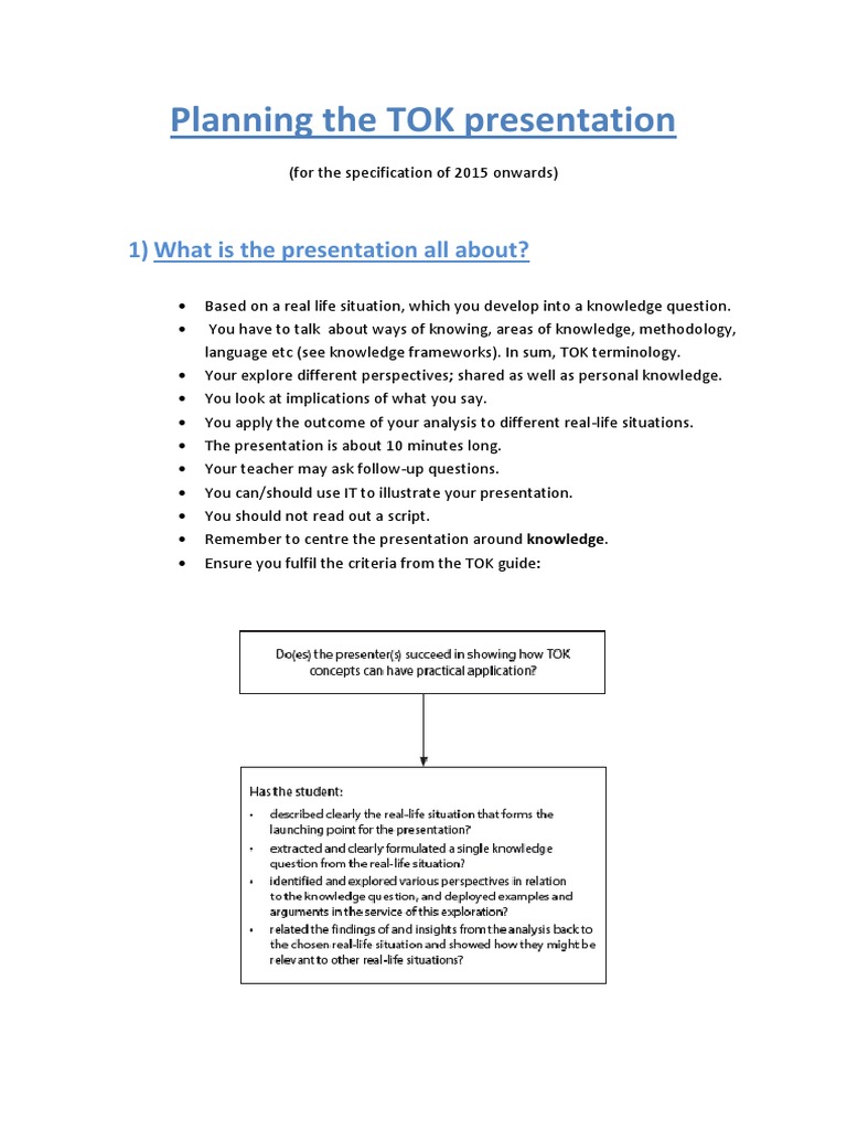 TOK Presentation Planning Guide | PDF | Art
