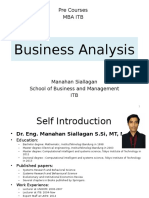 Business Analysis - Pre Courses MBA ITB