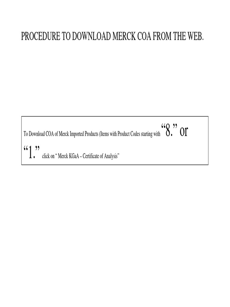COA MSDS Download Procedure | PDF