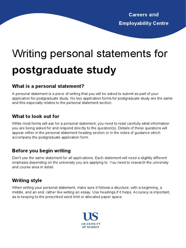 personal statement for postgraduate uk