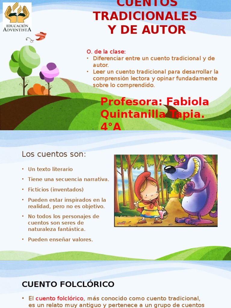 Cuentos Tradicionales y de Autor PDF Cuentos Narrativa