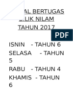 Jadual Bertugas Bilik Nilam