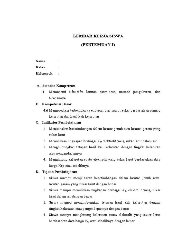 LEMBAR KERJA SISWA