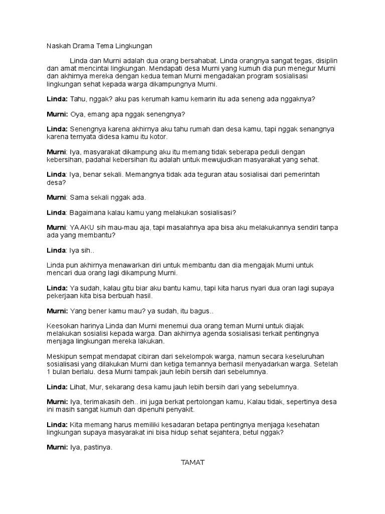 Naskah Drama Tema Lingkungan