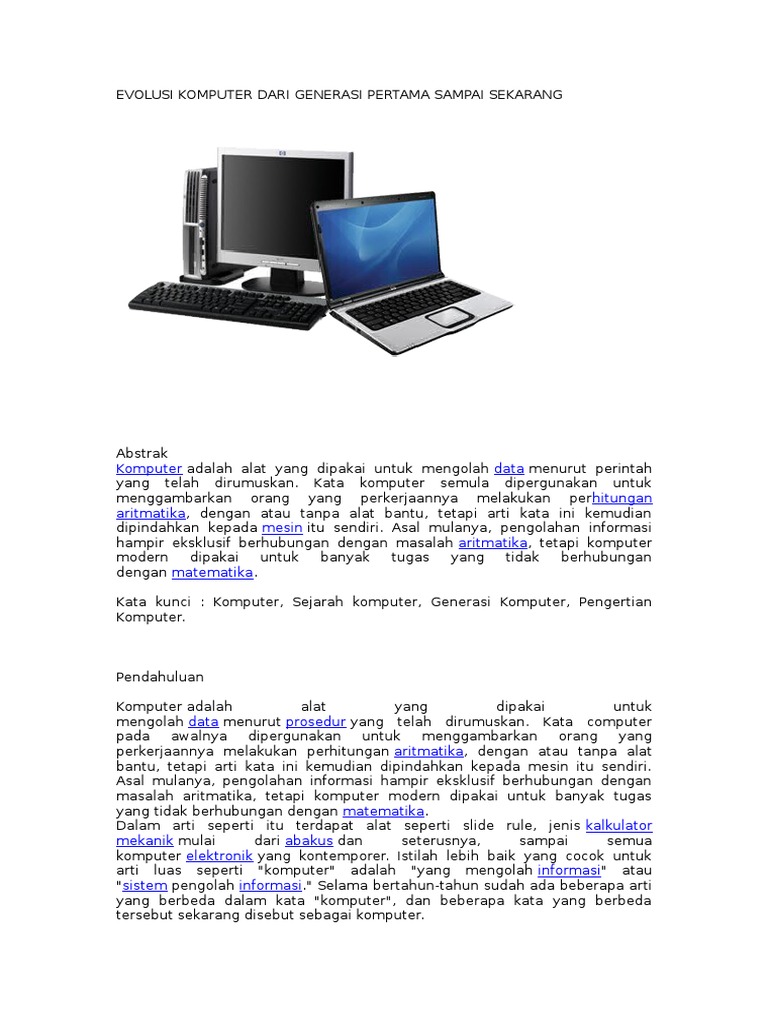 Sejarah Komputer Dari Generasi 1 Sampai Sekarang Seputar Sejarah