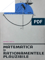 G Polya - Matematica Si Rationamentele Plauzibile