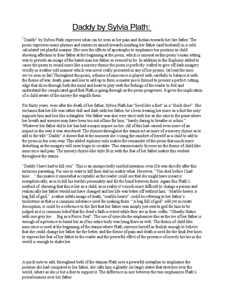 Analysis of Plath's 