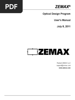 Zemax user manual Zemax user manual