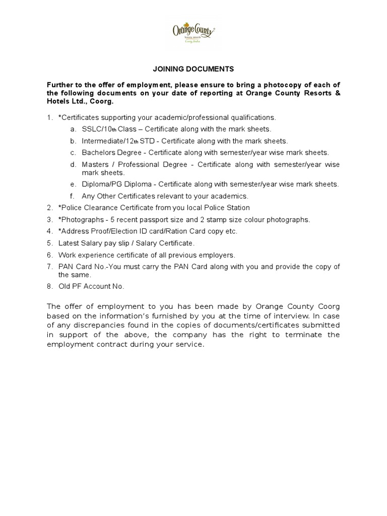 Joining Documents | PDF | Career & Growth