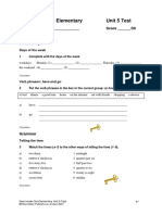 New Inside Out Elementary Unit 5 Test: Part A