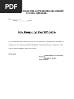 No Enquiry Certificate