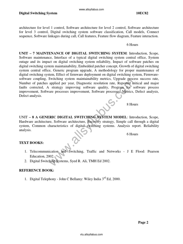 Digital Switching Systems Notes PDF Download Free PDF