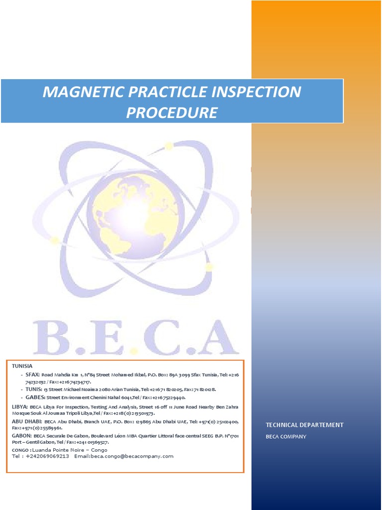 Magnetic Praticle Inspection Procedure | PDF | Magnetic Field | Magnet