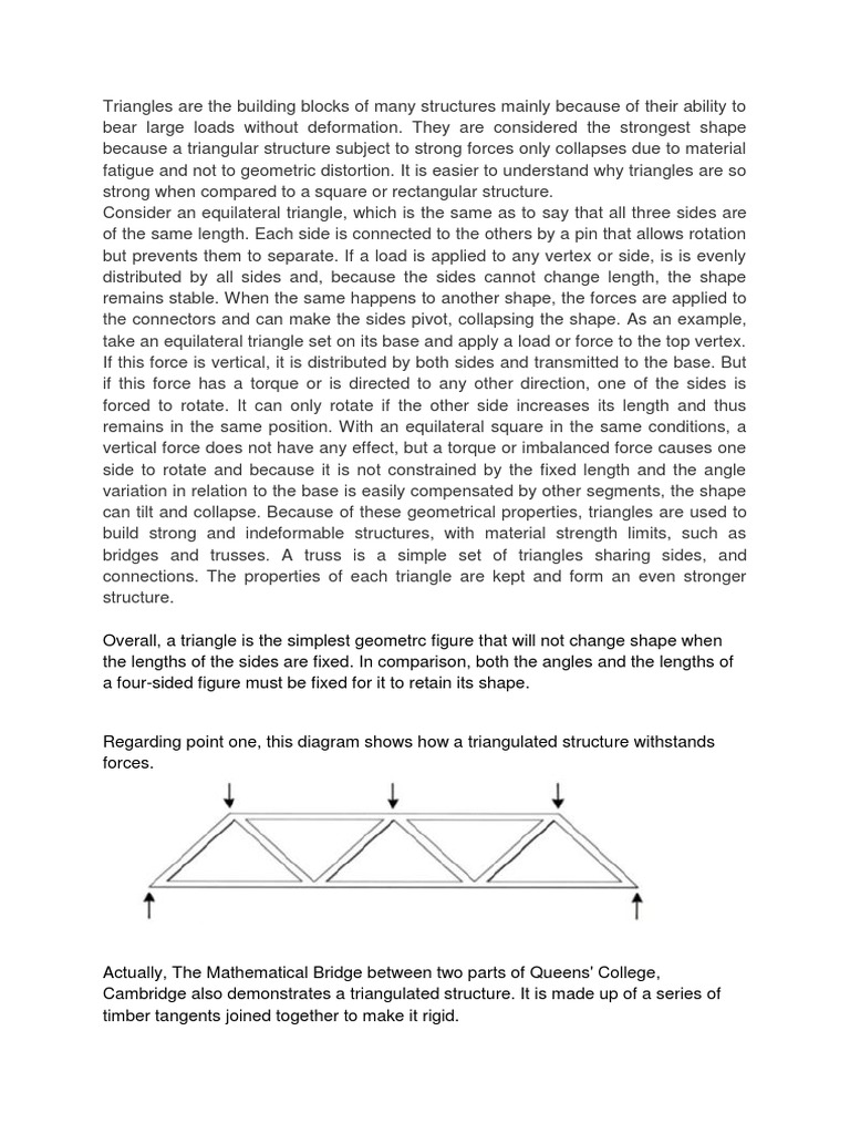 Why Triangles Are the Strongest Shape | PDF | Truss | Triangle