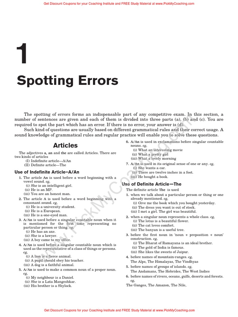 15 Spotting Errors Grammatical Number Plural