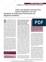 Standards of Practice in Nutrition Care and Stand. of Prof Performance for RD