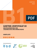 Goethe-Zertifikat B1 Wortliste Deutsch