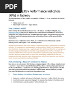 Developing Key Performance Indicators in Tableau