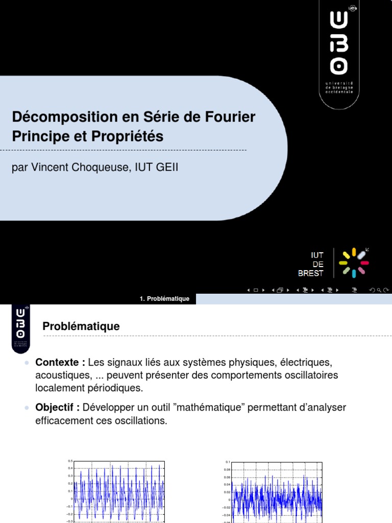 Série de Fourier : Principes et Propriétés | PDF | Traitement du signal ...