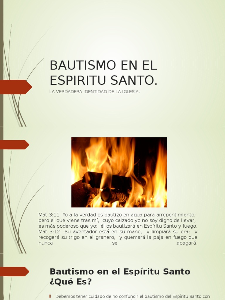 Diferencias del Bautismo en el Espíritu Santo | PDF | Bautismo Con El ...