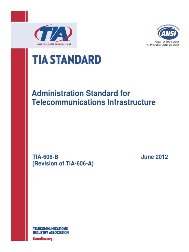 Tia 606 B 2012 PDF | PDF | Standardization | Electrical Connector