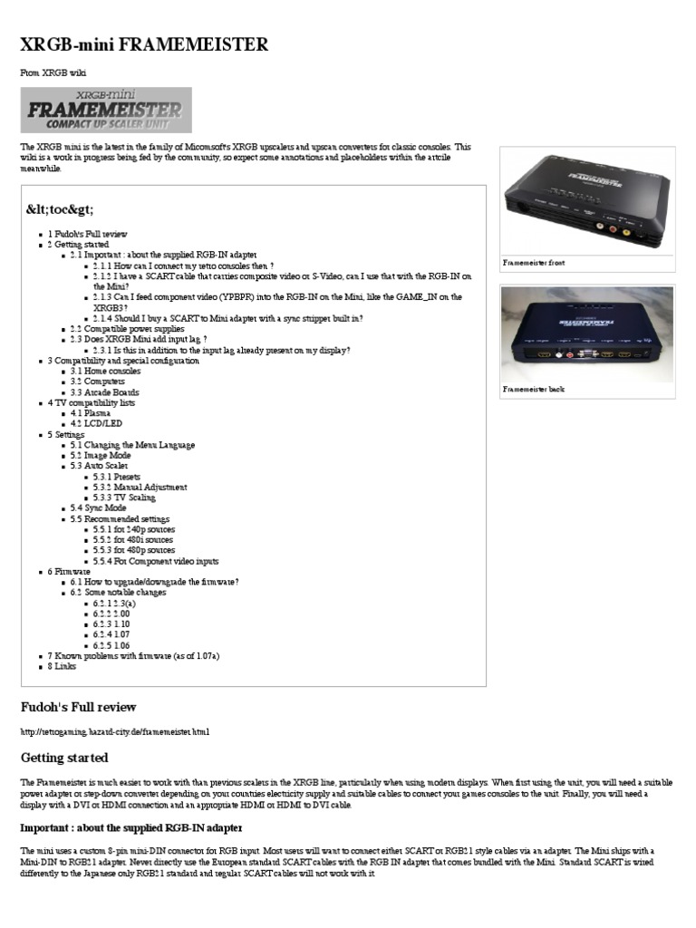 Xrgb Mini Framemeister Xrgb Wiki Film And Video Technology Electronics