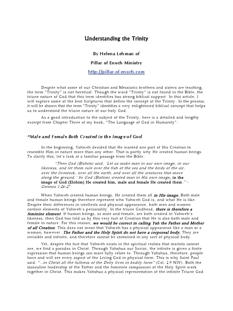 Understanding God As A Trinity | PDF