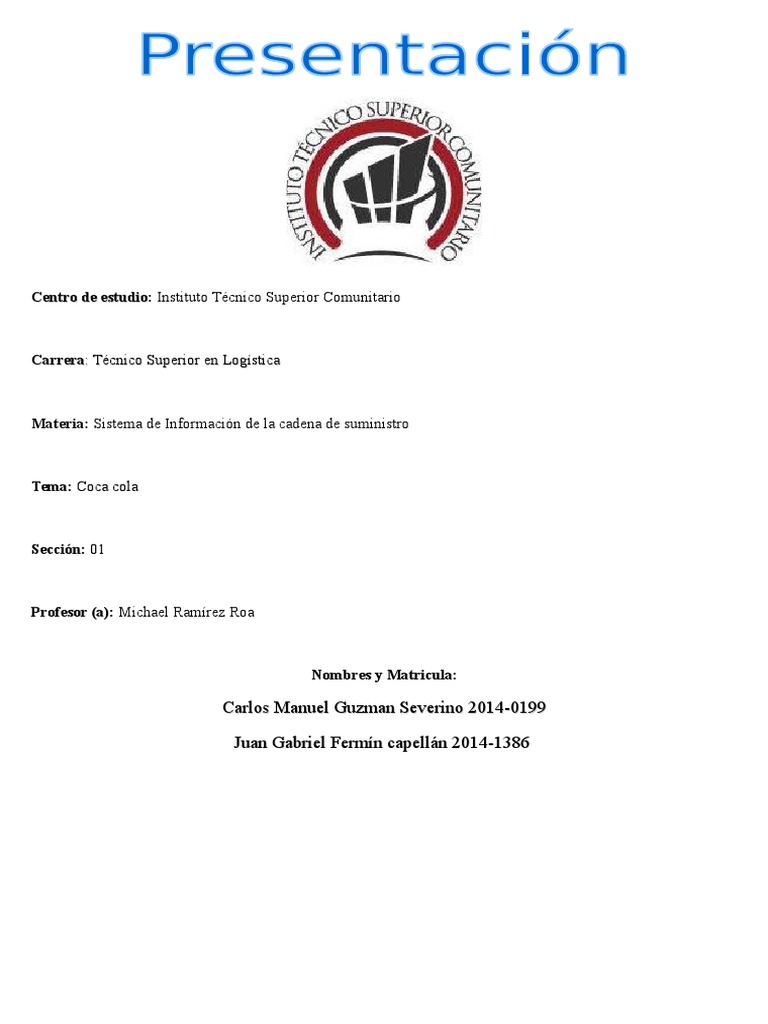 Logo del Instituto Técnico Superior Comunitario | PDF | Informática ...