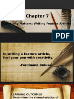 Creativity Matters: Writing Feature Articles