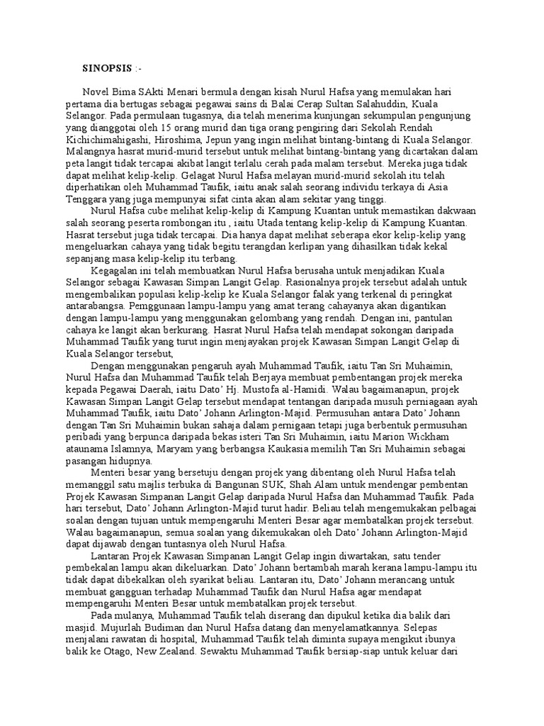 Novel Bima Sakti Menari Pdf