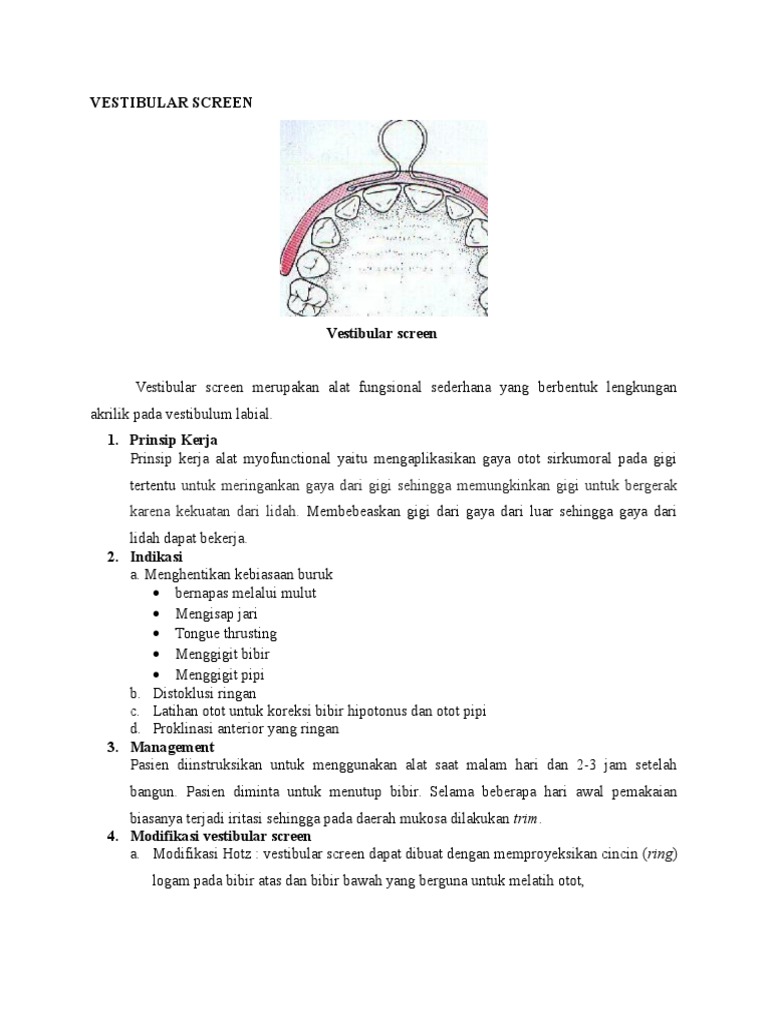Alat dan Manfaat Vestibular Screen | PDF