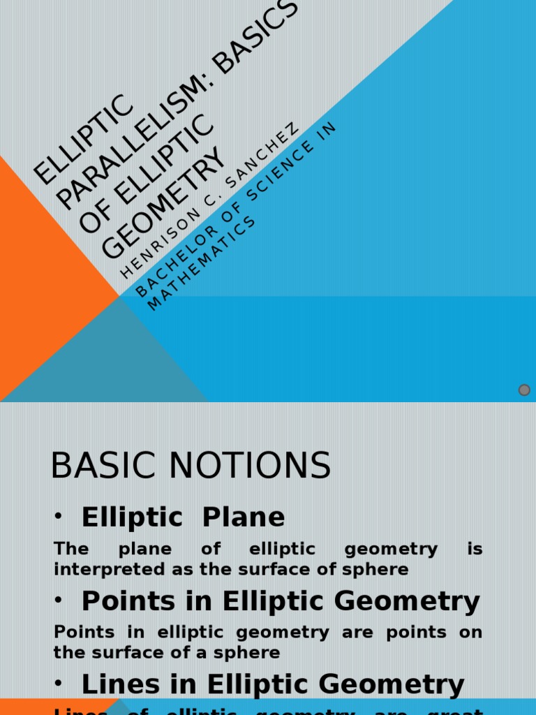 Elliptic Geometry Line (Geometry) Angle