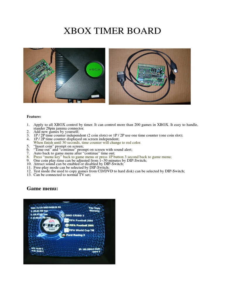 Xbox X Timer PDF Xbox (Console) Video Games