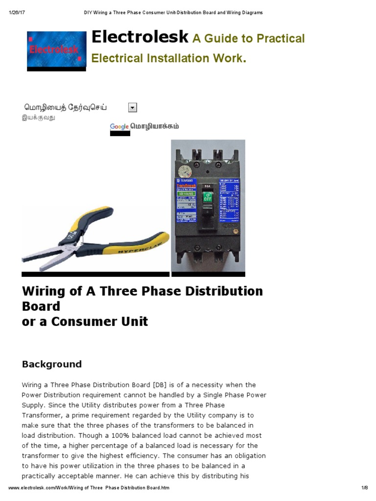 DIY Wiring a Three Phase Consumer Unit-Distribution Board and Wiring