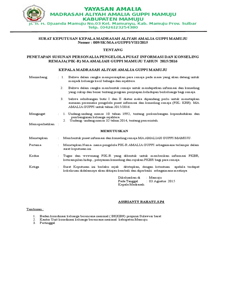 Sk Pembentukan Pik Remaja