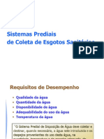 Sistemas Prediais de Coleta de Esgotos Sanitários